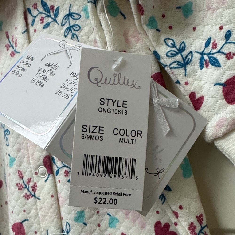Quiltex Multi-Color Baby Outfit with Floral Design
